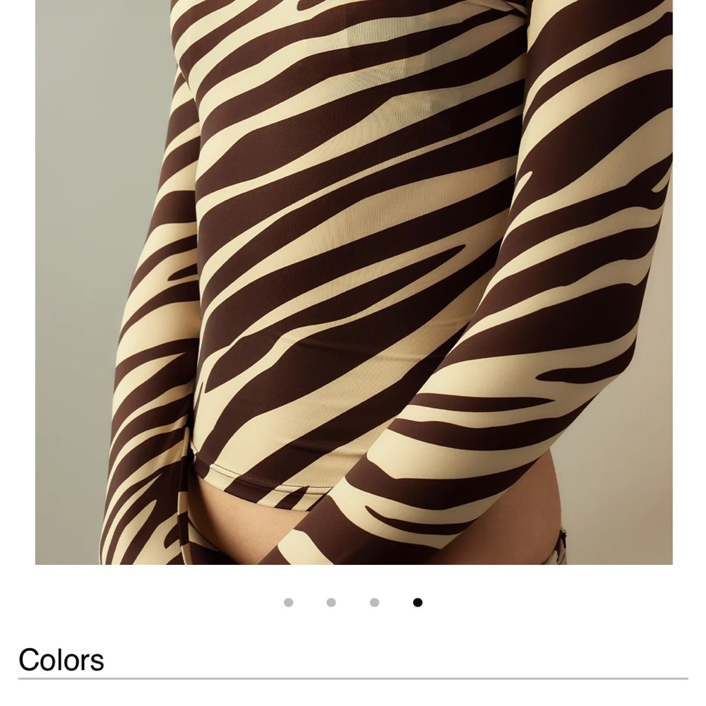 Cynthia Rowley Zebra Print Bikini - Brown and Cream 3 pieces includes Rashguard - Picture 6 of 13